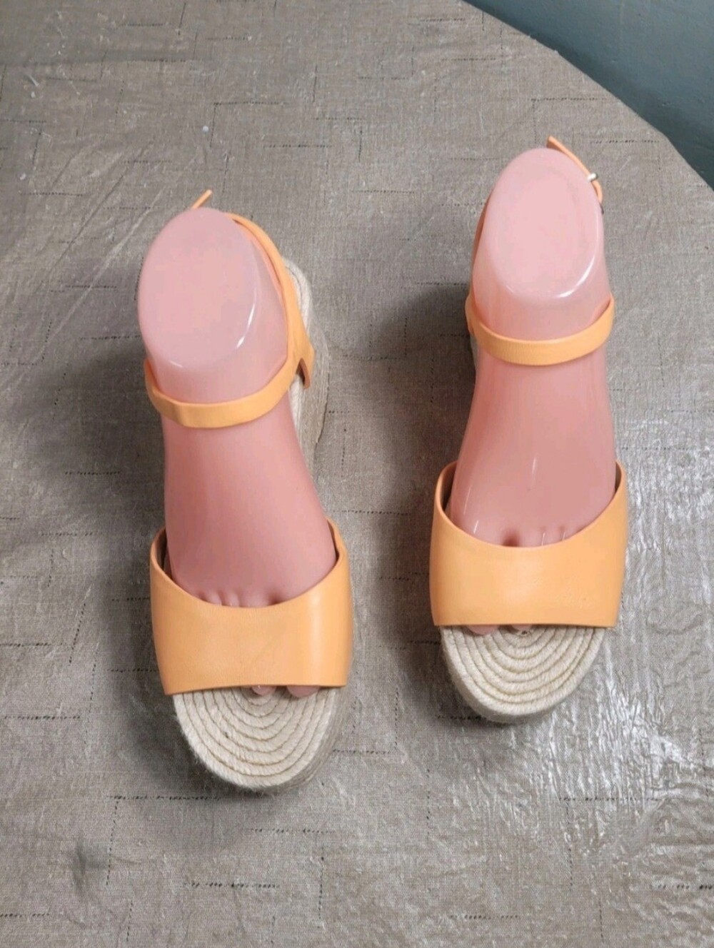 Antonio Melani Women's Size 7.5 M Espadrille Wedge Sandals Orange Peach 59 - Picture 6 of 12